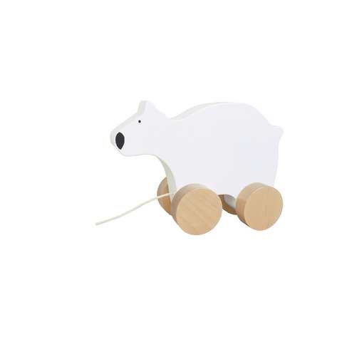 JaBaDaBaDo Wooden Pull Toy White Bear | W7127