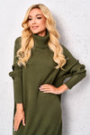 Khaki Turtleneck Sweater Dress | SW-18163