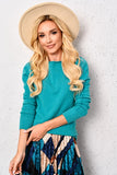 Turquoise Long-sleeve Sweater | SW-29931-TU