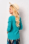 Turquoise Long-sleeve Sweater | SW-29931-TU
