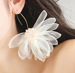 White Silk Drop Earrings | E992324