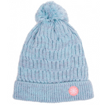YO! Girls' Blue Knit Pom-Pom Beanie ~ 1-4 years | CZ-297-Blue