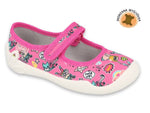 Befado Pink School Slippers with Comic Pattern | 114X483