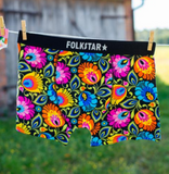 Men's Black Boxer Shorts with Łowicz Folk Pattern | 24801