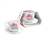 Dzień babci white cup with plate