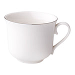 White Porcelain Cup with Silver Edges and Saucer AURA 450 ml | 40096