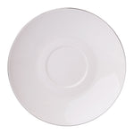 White Porcelain Cup with Silver Edges and Saucer AURA 450 ml | 40096