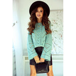 Flora Aqua Blue Sweater | FLORA