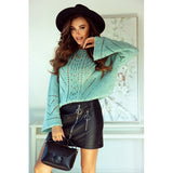 Flora Aqua Blue Sweater | FLORA