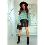 Flora Aqua Blue Sweater | FLORA