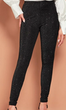 Black Leggings with Silver Threads | SP-16092