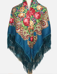 Folk Pattern Scarf with Fringes | HAL-224