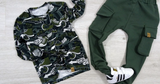 MIMI Boys' Black & Khaki Graphic Long-sleeved Shirt | S-148