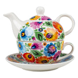 Folk Łowicz Teaware Porcelain 4-piece Tea for One | 21679