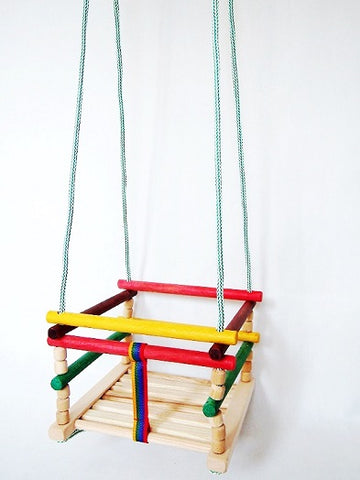 ECO Wooden Multicolor Baby Swing - Huśtawka | GB-015