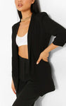 Black Italian Blazer and Pants Set | 8AB1601-BL