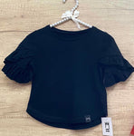 Girls' Black Shirt with Frills | S-110-BL