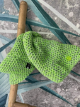 Boy's Neon Green and Gray Beanie With Tube Scarf Set ~ 6-12 years | S-108