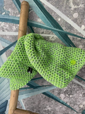 Boy's Neon Green and Gray Beanie With Tube Scarf Set ~ 6-12 years | S-108
