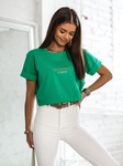Green T-Shirt with Golden Print - Good Times | FL-31