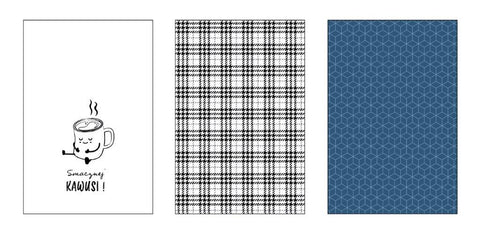 100% Cotton Dishtowel Set with -Smacznej Kawusi Print | FAR-101