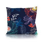 100% Cotton Dark Blue Pillowcase Set with Floral Pattern - 2 pack | FAR-115