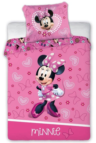 100% Cotton Kids' Pink Duvet Set with Minnie Mouse Print - 100 x 135 cm | FAR-007