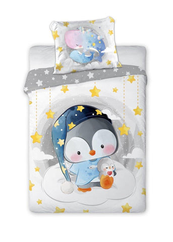 100% Cotton Kids' Duvet Set with Little Penguin - 100 x 135 cm | FAR-094