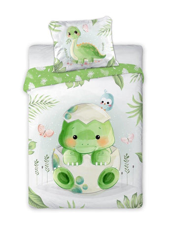 100% Cotton Kids' Duvet Set with Little Dinosaur - 100 x 135 cm | FAR-095