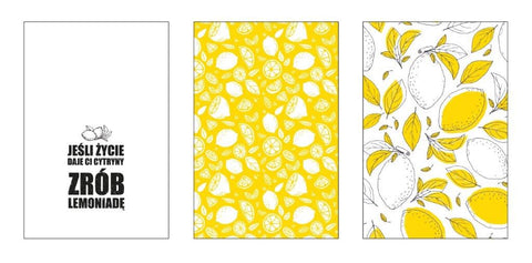 100% Cotton Lemon Theme Dishtowel Set of 3 | FAR-098