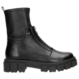 Wojas Black Leather Ankle Boots with Silver Logo | 5507581