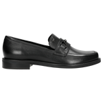 Wojas Black Leather Loafers with Black Logo | 46092-51