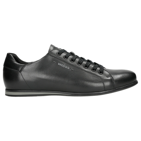 Wojas Black Leather Sneakers - Classic Style | 8071-51