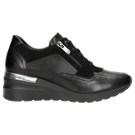 Wojas Black Leather Sneakers with Zipper | 46091-71