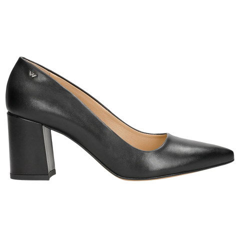 Wojas Black Leather High Heels with Wojas Logo | 35027-51