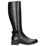 Wojas Black Insulated Leather Knee High Boots with Straps | 7101171