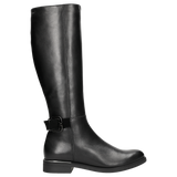 Wojas Black Insulated Leather Knee High Boots with Straps | 7101171