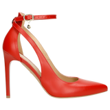 Wojas Red Leather High Heels with Single Strap (10 cm/~ 3.93 in) | 35065-55