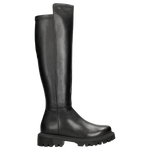 Wojas Black Leather Knee High Boots with Silver Logo | 7102181