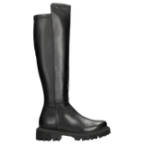 Wojas Black Leather Knee High Boots with Silver Logo | 7102181