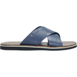 Wojas Dark Blue Leather Slide Sandals | 9259-56