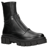 Wojas Black Leather Ankle Boots with Silver Logo | 5507581