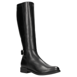 Wojas Black Insulated Leather Knee High Boots with Straps | 7101171