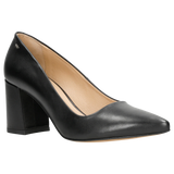 Wojas Black Leather High Heels with Wojas Logo | 35027-51