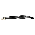 Wojas Women's Black Leather Belt With Square Golden Buckle  | 9961-81