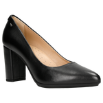 Wojas Black Leather High Heels with Sliver Wojas Logo | 35072-51