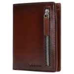 Wojas Dark Brown Leather Wallet with Vertical Zipper | 995952