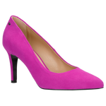 Wojas Fuchsia Leather High Heels with Silver Logo | 3507965