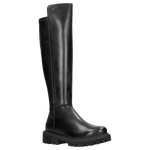 Wojas Black Leather Knee High Boots with Silver Logo | 7102181