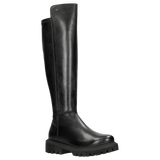 Wojas Black Leather Knee High Boots with Silver Logo | 7102181